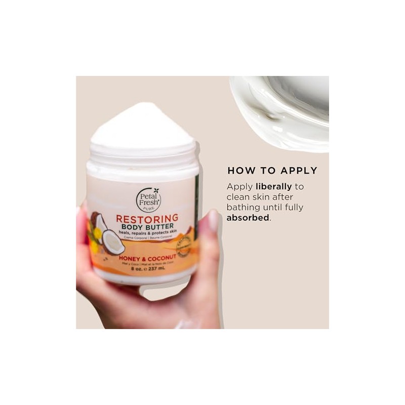 Petal Fresh Body Butter, Honey & Coconut, 8 Fluid Ounce