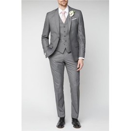 Wangyue Men's 3-Piece Suit - Dusty Blue Tuxedo for Dinner Party, Wedding & Formal Events, L