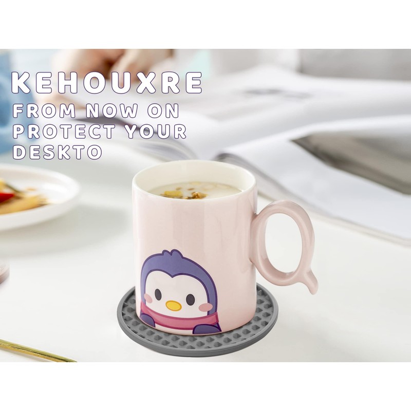 KEHOUXRE Coasters for Drinks 6 Pack Drink Coasters with Holder,Heat