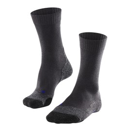 FALKE Men's TK2 Explore Cool Hiking Socks, Mid Calf, Medium Padding, Athletic, Breathable Quick Dry, Cooling, Lyocell, Grey (Asphalt Melange 3180), 10.5-11.5, 1 Pair