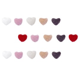 Outanaya 15pcs Mini Plush Nail Art Decorations Soft Heart-shaped Ornaments for Diy Manicure for Nail Salons and Personal Use Durable and Elegant Accessories