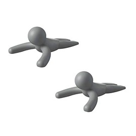 Umbra Buddy - Tope para puerta (resistente, flexible, tacto suave, protege tus suelos), Gris, paquete de 2