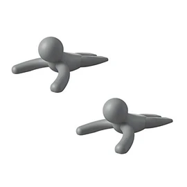 Umbra Buddy - Tope para puerta (resistente, flexible, tacto suave, protege tus suelos), Gris, paquete de 2