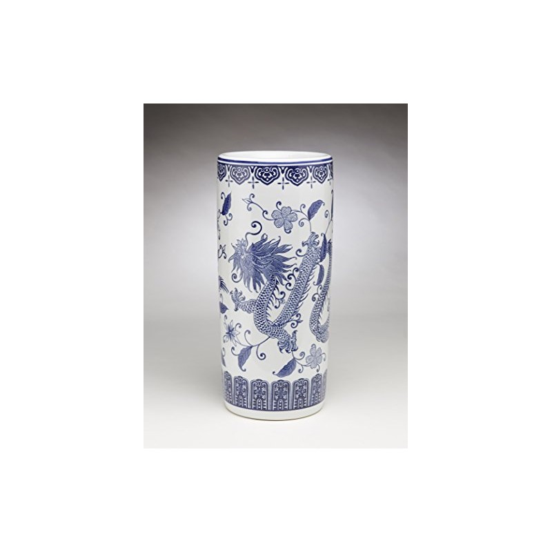 Zeckos AA Importing 59825 Ceramic Umbrella Stand 18 in Dragon