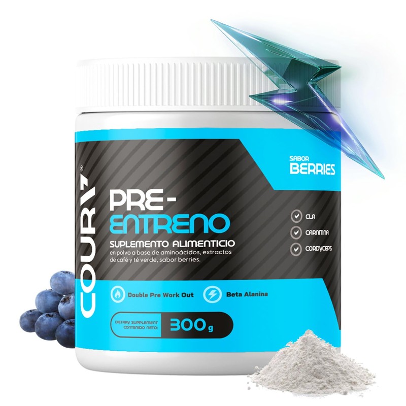 COURA Suplemento Pre-Entreno en Polvo Pre Workout Cordyceps y Beta-Alanina
