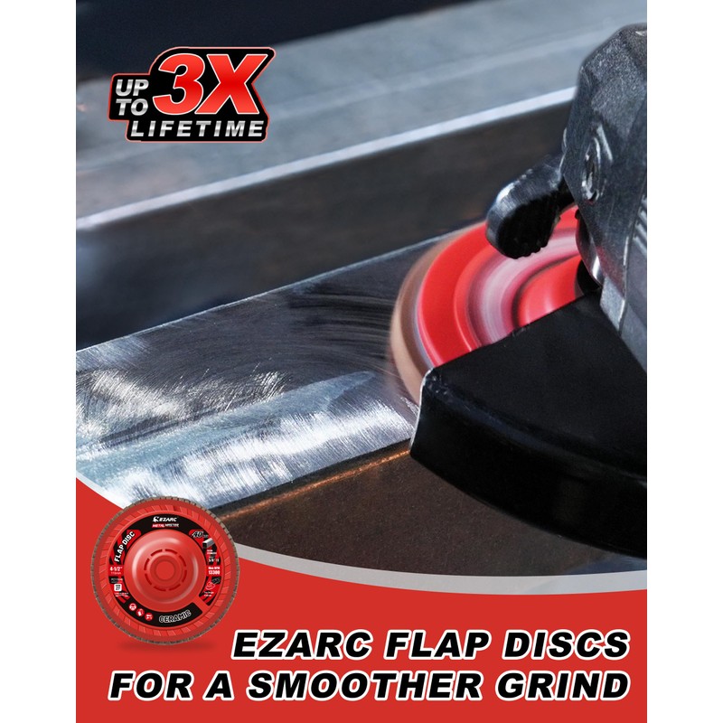EZARC Flap Discs 80 Grit, 4-1/2" x 7/8" Ceramic Grain