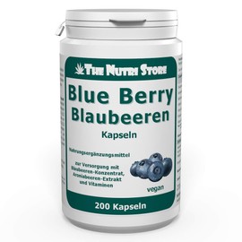 Blue Berry Blueberry Capsules Pack of 200 - For Supply with Blueberry Concentrate, Aronia Berry Extract and Vitamins