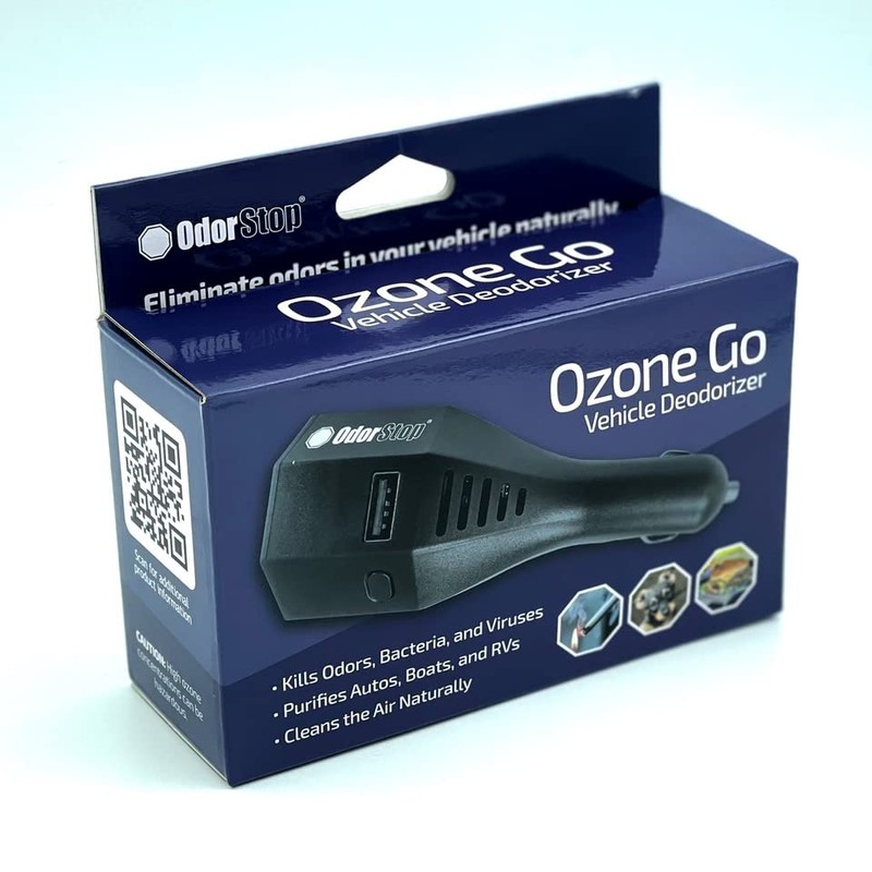 OdorStop Ozone Go Vehicle Deodorizer with Ozone, On/Off, and 2