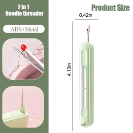 2 in 1 Needle Threader Seam Ripper, Stretchable Remover Needle Threading Tool for Hand Sewing Knitting Craft Quilting Supplies, Automatic Needle Threading Device for Elderly