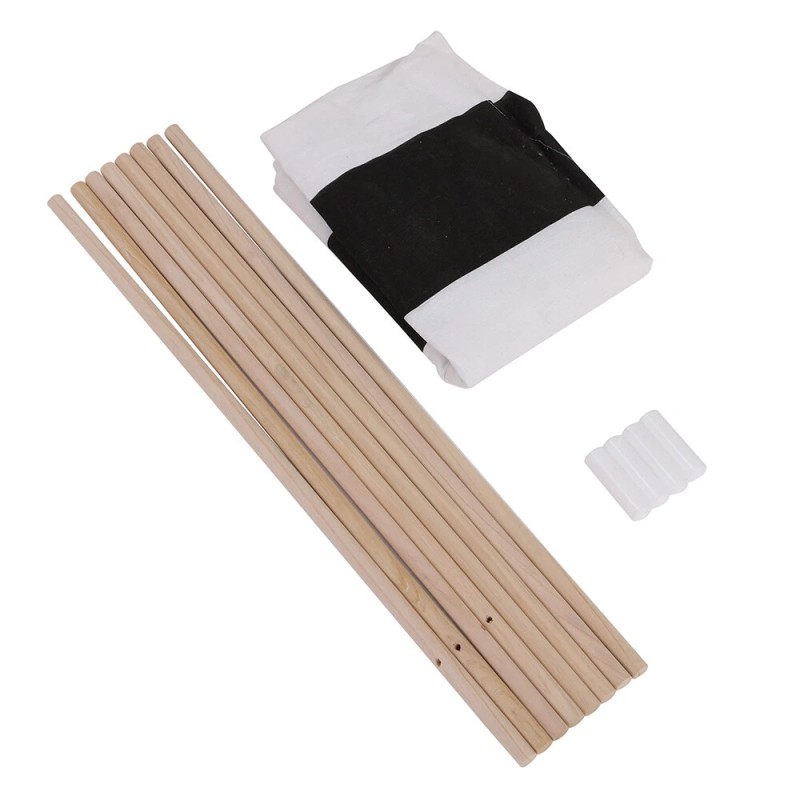 nic-473109 White Black Striped Kid Teepee Portable Canvas Tent Foldable