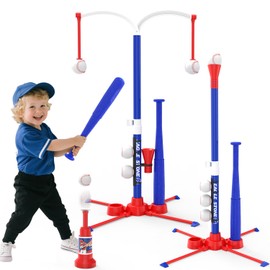 EagleStone 3-in-1 T-Ball Set for Kids 3-12 with 2 Bats,2 Hanging Tees