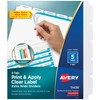 Avery Index Maker Extra-Wide Clear Label Dividers, White, 5-Tab Set