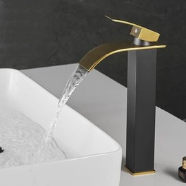 XZCZSXBS Tall Bathroom Waterfall Basin Sink Faucet,Hot and Cold High Face Basin Faucet for Bathroom Sink-B(B)
