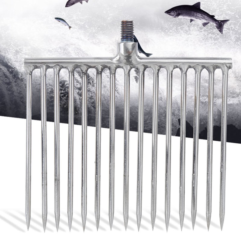 15 Prong Stainless Steel Harpoon Fish Spear Gig Fork for