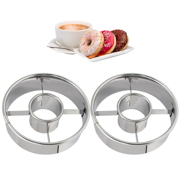 Zorfeter 2 Pack Stainless Steel Donut Cutter, Professional Baking Tool