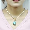Fukugems Irregular Turquoise Pendant Necklace for Women Gemstone Beads Necklace,
