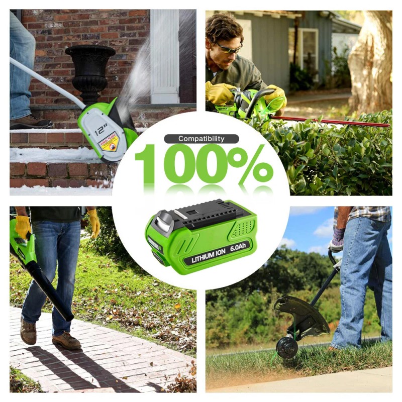 For GreenWorks 40V 6.0Ah 29472 40Volt Lithium Battery G-MAX Battery