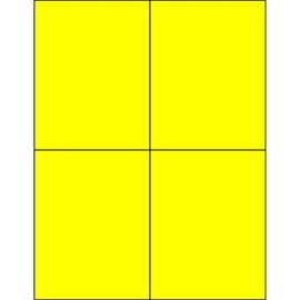 Aviditi Tape Logic 4 1/4" x 5 1/2" Fluorescent Yellow Shipping Address Labels, for Laser & Inkjet Printers, Permanent Adhesive, 8 1/2" x 11" Sheet, 4 Labels Per Sheet, 100 Sheets