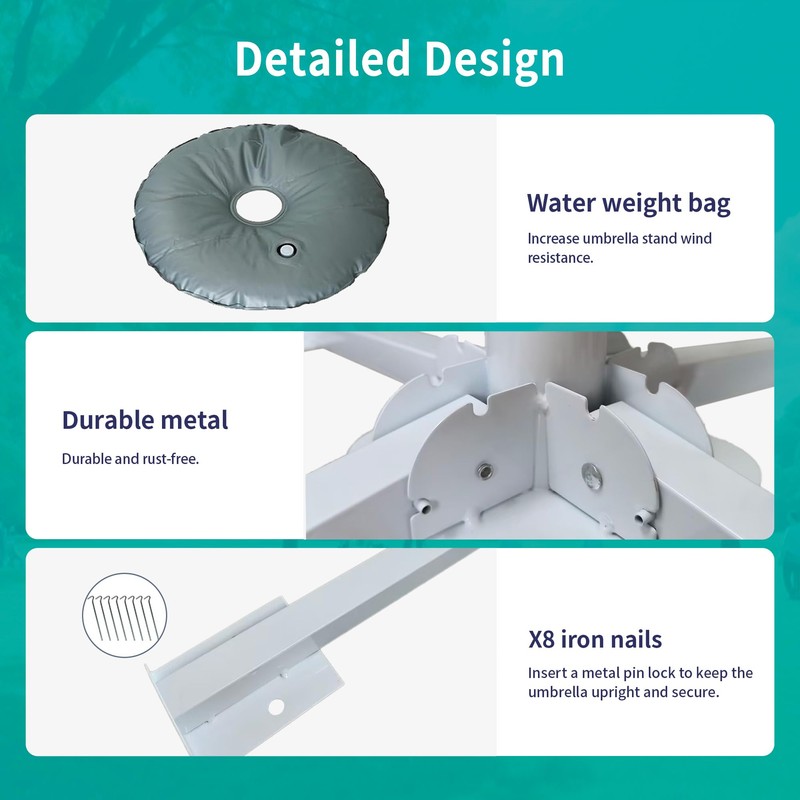 AMMSUN Foldable Portable Beach Umbrella Stand-Portable Patio Umbrella Base Holder,Outdoor