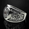 Masonic Ring for Men, Crystal Triangle Masonic Freemason Ring, Freemason