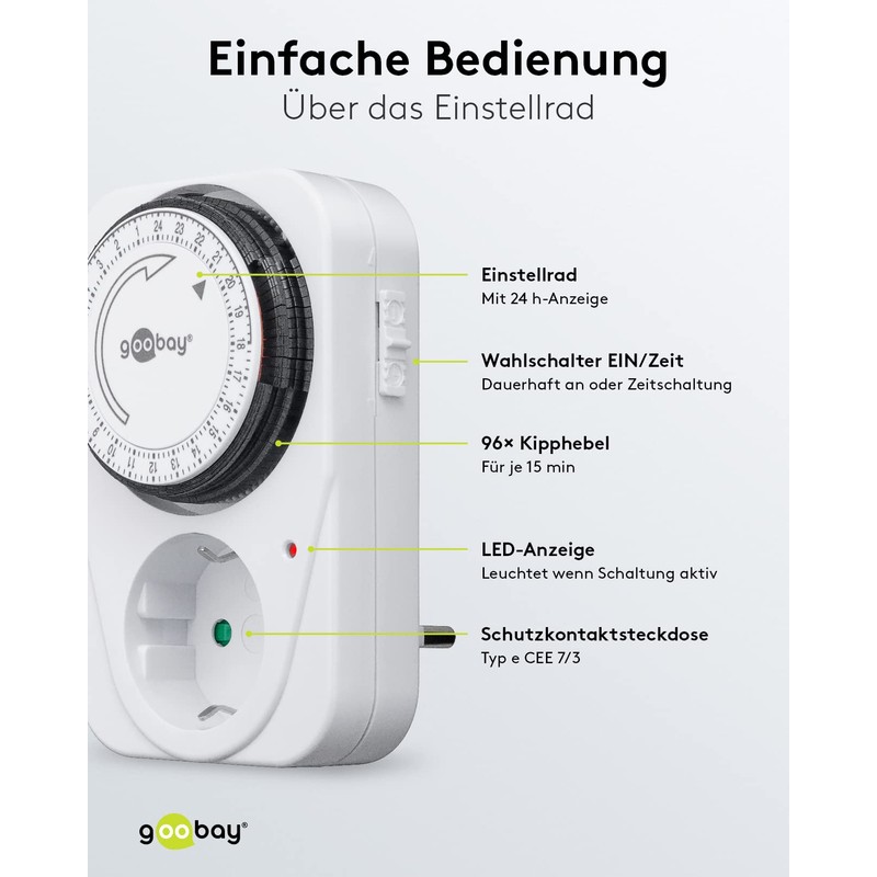 Goobay Timer Analogue, White