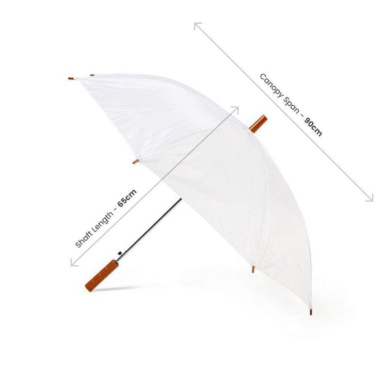 Jollybrolly Pink Straight Stick Lightweight Auto Open Umbrellas- 65cm Length,