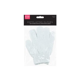 Bisou PER0231 Exfoliating Bath & Shower Gloves | White | Pack of 1 | 25cm x 15.5cm x 1cm