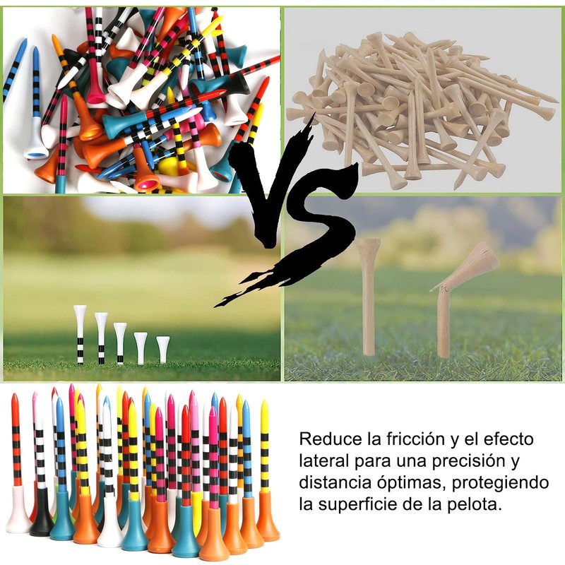 【100 Piezas】Tees de Golf de Plástico, Tees De Golf Profesionales