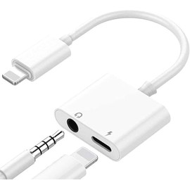 FazeeXone 2 in 1 Headphone Jack & Charging Adapter for Earphones, Headphones & Audio Aux Adapter Compatible with iOS Phones 14 13 12 11 Pro Max XS XR X 8 7 6. (2in1 Headphone Adapter 1 Pack)