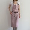 Linen Full Apron, Manon, A277, Lino e Lina, Mustard W39.4