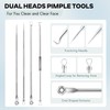 5PCS Blackhead Remover Comedone Extractor,Stainless Pimple Popper Tool，Curved Blackhead Tweezers