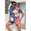 Goodstoworld Mens American Flag Rompers 4th of July Overalls Male