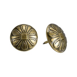 uxcell Upholstery Tacks Nail Pins Furniture, 24Pcs 23x18mm Thumb Tack Pins Assortment Kit Carbon Steel for Home Sofa DIY Decorative Nail Heads Nails, Green Bronze