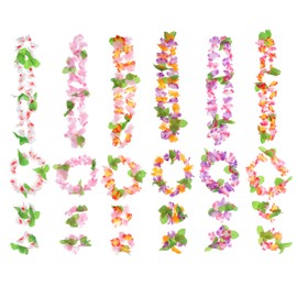 LIFKOME Hawaiian Lei Hawaiian Lei Wreath Wreath Flower Necklace Hawaiian Lei Hawaiian Flower Ornament Neck Hanging Costume Accessories Party Wedding Banquet Decoration 6pcs