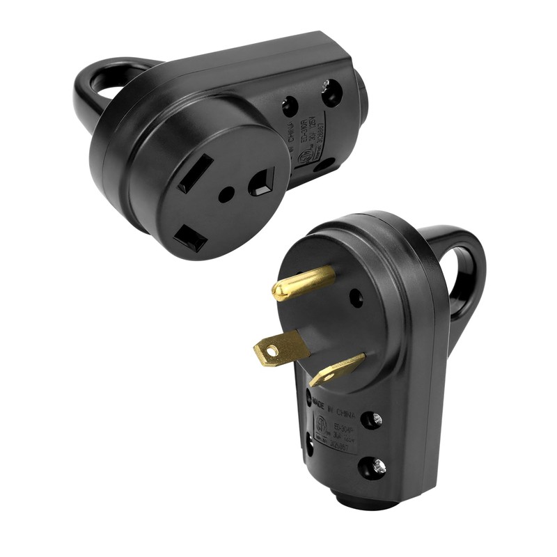 QWORK 30 Amp Male and Female Plug Set, RV Electrical