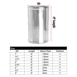 ETL INDUSTRIES OD 2"(51mm), Length 6" (152mm) Aluminum Pipe Intake Adapter, 2" Tube Joiners Straight Piping Universal Air Turbo Intercooler Tubing Connector