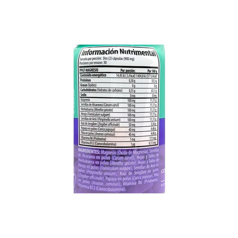 Magnesio (óxido) Alcaravea Papaya 60 Caps Vegetales Solanum