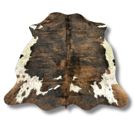 ArtisanCowhides Premium Brindle Tricolor Cowhide Rug, Cow Skin Rugs Ideal for Home, Bedroom, Living Room, Western Decor, Cow Hide Carpet - Size: L (6'-6'5"x5'5" Ft)