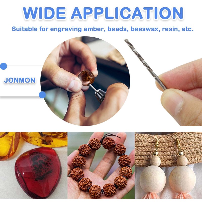 JONMON Mini Drill Bit Set, 12Pcs 0.5-2mm Micro Twist Drill