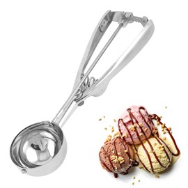 Ice Cream Scoop, Ice Cream Scoop with Trigger, Mashed Potato Scoops, Cookie Scoop for Baking, Stainless Steel Scoops for Food Perfect for Cookie Dough, Muffins, Melonball