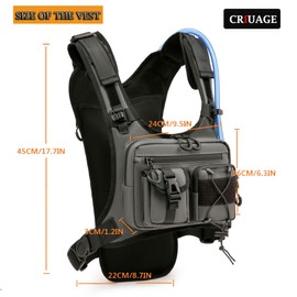 Criuage USA Original Patent Running Hydration Vest Backpack, Lightweight Chest Pack with 2.0L Water Bladder Bag Daypack for Hiking Running Cycling Race Marathon for Women Men (Grey, Standard)