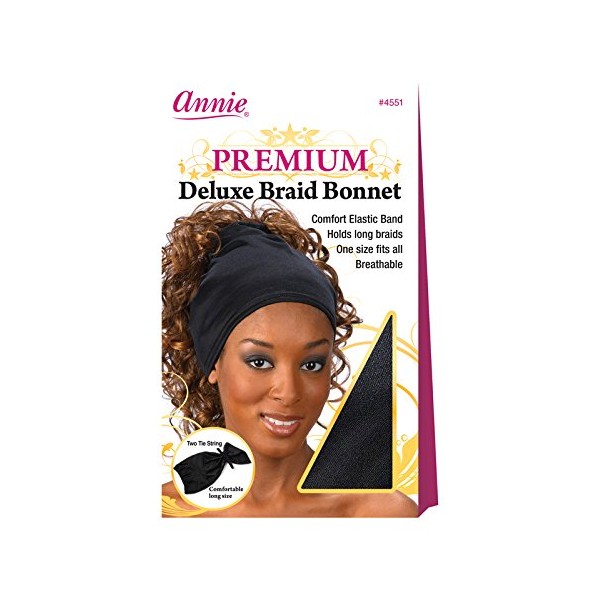 Annie Deluxe Braid Bonnet, Black