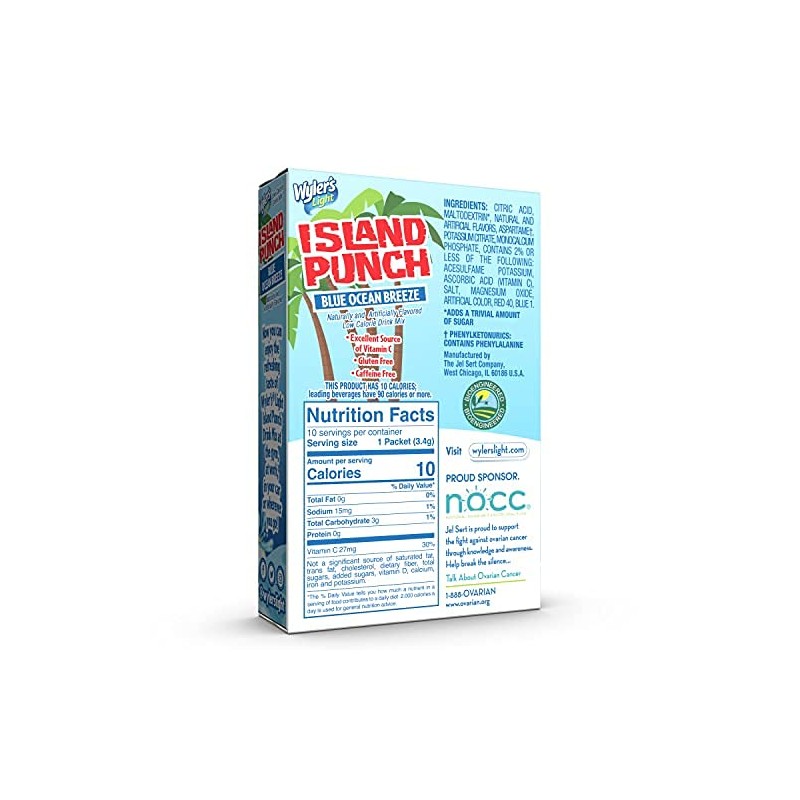 Wyler's Light Island Punch, Blue Ocean Breeze, 10 CT (Pack