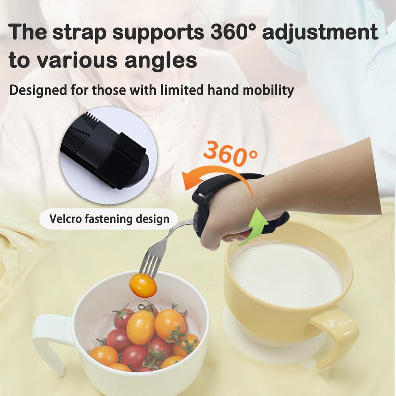 2 Pcs Adaptive Utensils Set with Spoon and Fork, Weighted