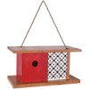 Sunset Vista Designs 93790 for The Birds-Mid-Century Wooden Birdhouse, Red