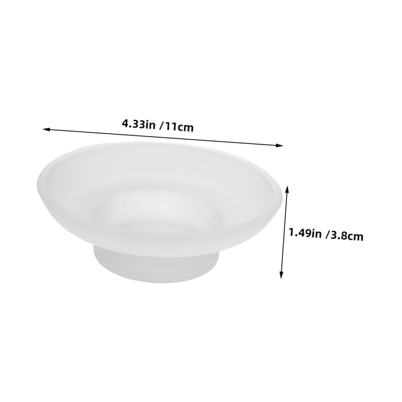 MAGICLULU Frosted Glass Soap Dish Round Bathroom Replacement Soap Holder