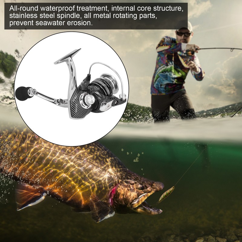 Metal Spinning Reel Lure Sea Rod Gapless Duplex Bearing Fishing