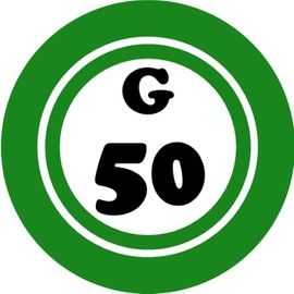 G 50 G50 Bingo Ball - 3 Pack Circle Stickers 3" x 3" - Hobby Number Board Lucky