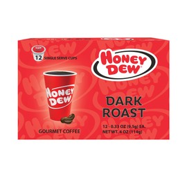 Honey Dew - Dark Roast Coffee, Bold & Smooth Medium Roast Gourmet Coffee Compatible with Keurig® Coffee Maker, 1 Count (12 Single Serve Cups)