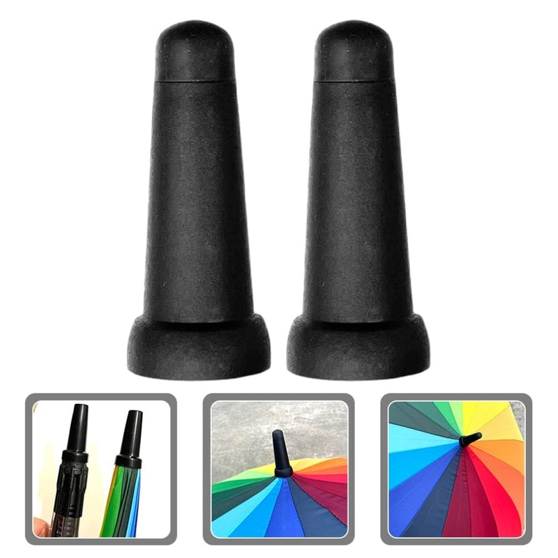 CLISPEED 2Pcs Umbrella Tips Waterproof Rubber Umbrella End Caps Sticks